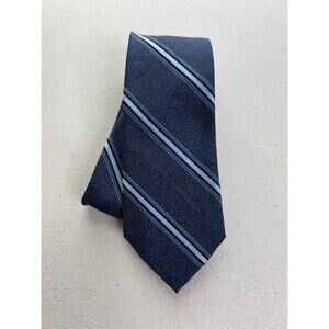 Haggar Blue, Black, White Striped Pattern Slim Tie NWOT